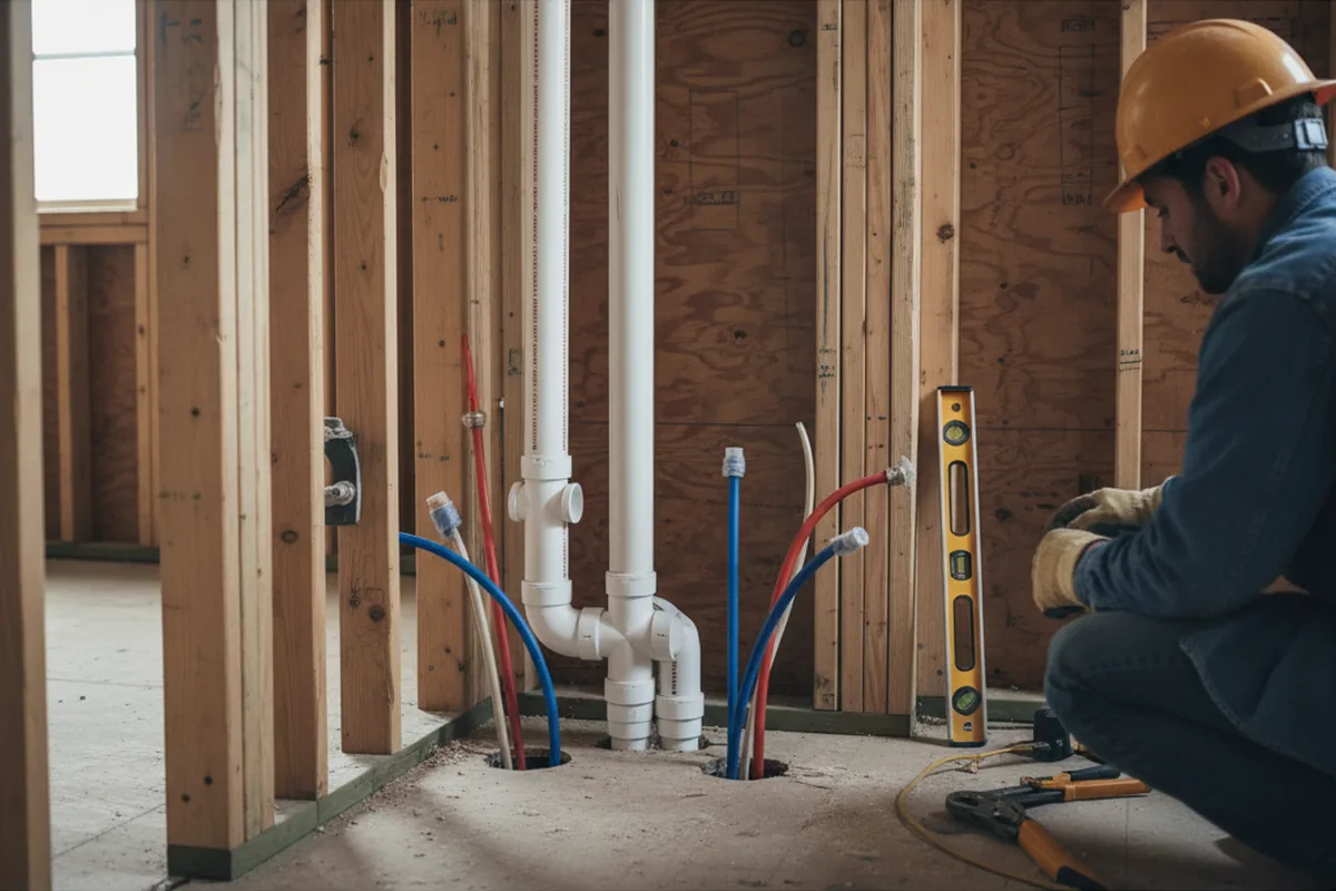 Drain and supply rough-in during Garbage Disposal Repair in Linn Grove